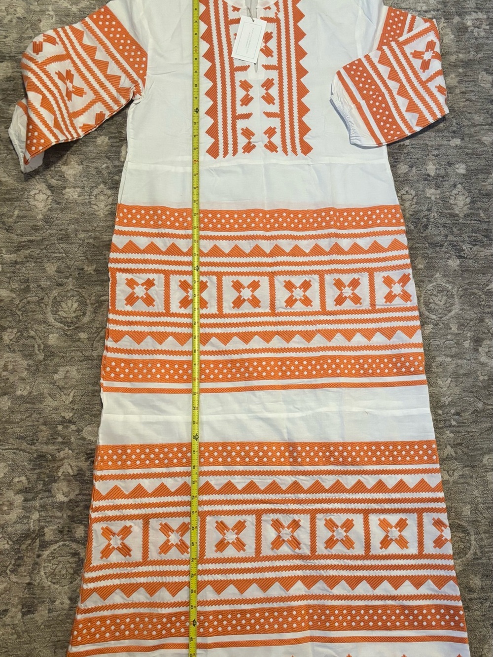 Julia Amory Scalloped Hem Embroidered Caftan Dress size xl - Picture 7 of 10